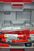 "Porta power hydraulic body repair jack kit with storage case"

"Hydraulic auto frame straightening kit with rams and extensions"

"10 ton red porta power jack system for car and truck frame repair"