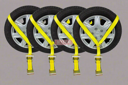 Boxer Car Tie Down Flat Hook - Lasso Style – 4 Pack Car