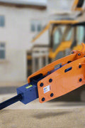 429533 Hydraulic Hammer Breaker for 4–7 Ton Excavators and Backhoes – Orange heavy-duty attachment with quick-change mount