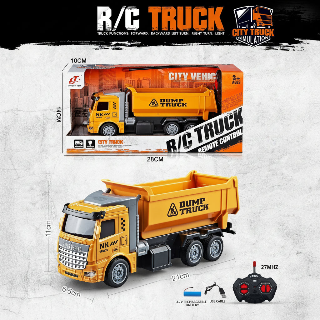 "4-Channel Remote Control Dump Truck Toy for Kids"

"Durable RC Fire Truck Toy with Rechargeable Battery"

"Realistic Remote Control Garbage Truck for Children"

"Set of 3 RC Construction Trucks – Dump, Fire, and Garbage"

"Rechargeable 4-Channel Remote Control Construction Vehicles"
