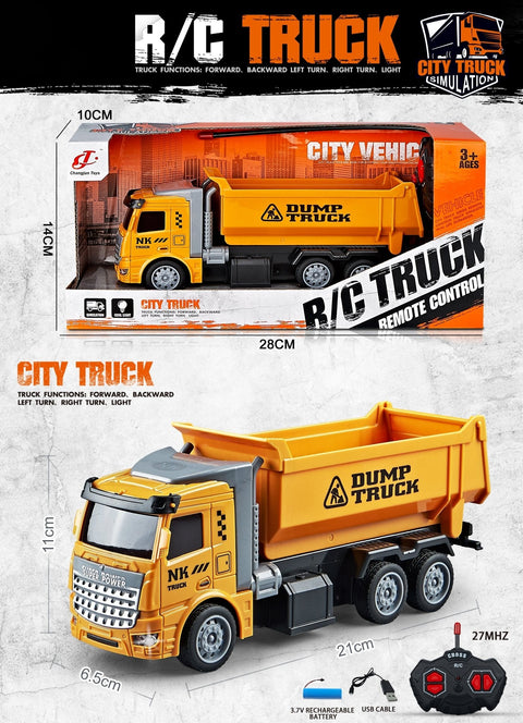 "4-Channel Remote Control Dump Truck Toy for Kids"

"Durable RC Fire Truck Toy with Rechargeable Battery"

"Realistic Remote Control Garbage Truck for Children"

"Set of 3 RC Construction Trucks – Dump, Fire, and Garbage"

"Rechargeable 4-Channel Remote Control Construction Vehicles"