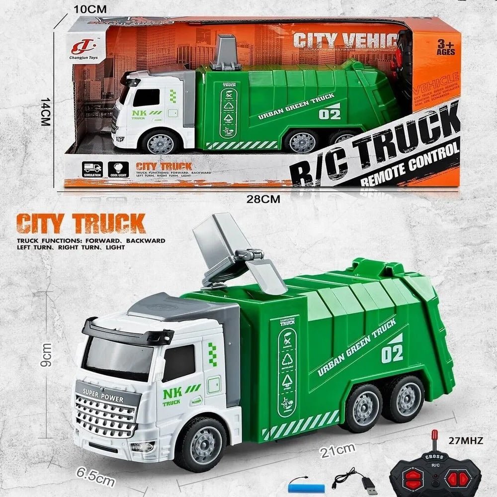 "4-Channel Remote Control Dump Truck Toy for Kids"

"Durable RC Fire Truck Toy with Rechargeable Battery"

"Realistic Remote Control Garbage Truck for Children"

"Set of 3 RC Construction Trucks – Dump, Fire, and Garbage"

"Rechargeable 4-Channel Remote Control Construction Vehicles"