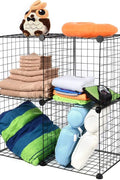 New 4 - Cube Stackable Wire Grid Storage Organizer – Versatile Modular Storage Solution S3028 - with | Sold by Uncle Wiener's Wholesale