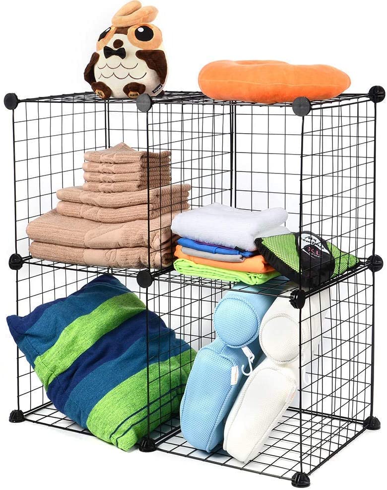 New 4 - Cube Stackable Wire Grid Storage Organizer – Versatile Modular Storage Solution S3028 - with | Sold by Uncle Wiener's Wholesale