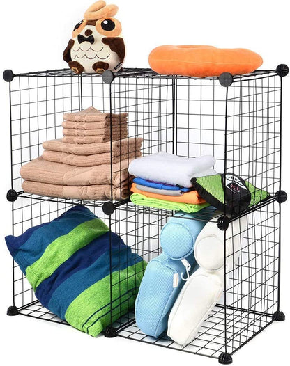 New 4 - Cube Stackable Wire Grid Storage Organizer – Versatile Modular Storage Solution S3028 - with | Sold by Uncle Wiener's Wholesale