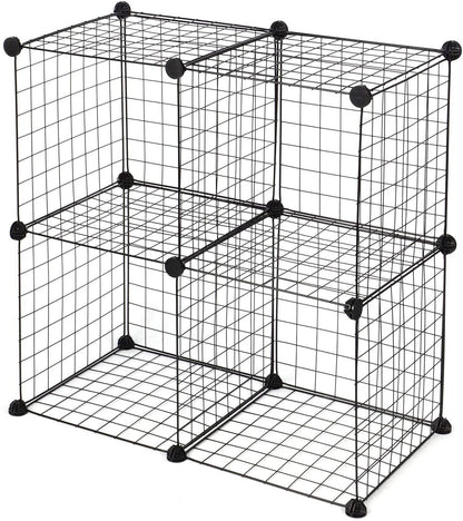 New 4 - Cube Stackable Wire Grid Storage Organizer – Versatile Modular Storage Solution S3028 - with | Sold by Uncle Wiener's Wholesale