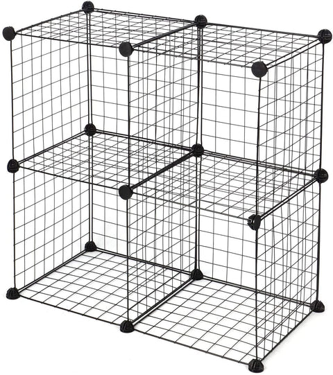 New 4 - Cube Stackable Wire Grid Storage Organizer – Versatile Modular Storage Solution S3028 - with | Sold by Uncle Wiener's Wholesale
