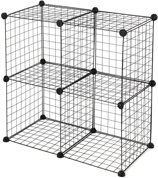 New 4 - Cube Stackable Wire Grid Storage Organizer – Versatile Modular Storage Solution S3028 - with | Sold by Uncle Wiener's Wholesale