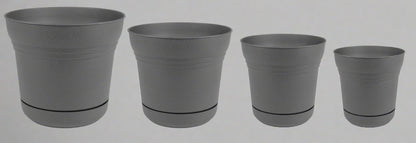 "4-Piece Flower Pot and Saucer Set Gray Plastic Planters"

"Durable Gray Plastic Pots for Indoor and Outdoor Plants"

"Stackable Modern Gray Flower Pots with Saucers"

"Flower Pot Kit 5 7 10 12 Inch Sizes with Drainage Holes"

"Weather-Resistant Lightweight Planters with Matching Saucers"