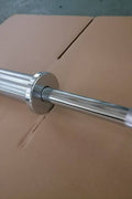 4ft Olympic barbell for home gym – stainless steel finish
Compact 2 inch solid steel barbell with 25mm shaft
Olympic short bar – curl and press bar for fitness training
Oxide-coated Olympic barbell for small gym setups
Close-up of sleeve and shaft of 4ft solid steel weight bar