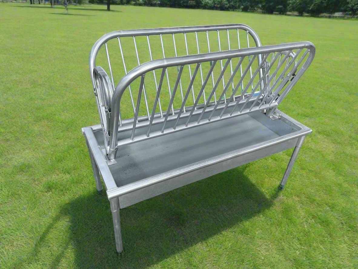 New 4 Ft Heavy - Duty Galvanized Steel Pasture Feeder for Goats, Sheep & Mini Horses (121339) - with | Sold by Uncle Wiener's Wholesale