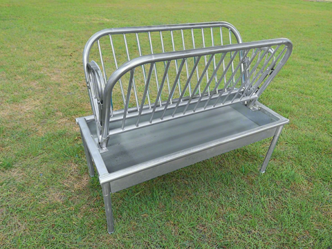 4ft galvanized steel feeder for goats and sheep
compact pasture feeder with deep feed pan
mini horse hay feeder on elevated frame
rust-resistant livestock feeder for small animals
heavy-duty outdoor animal feeder
