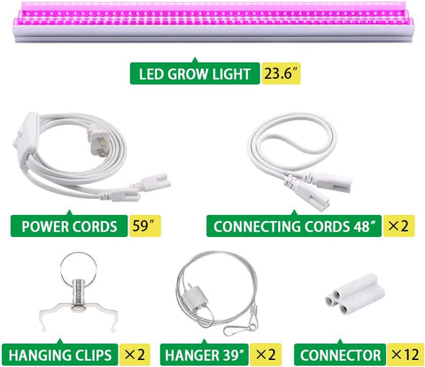 4ft T5 LED Grow Light with red and white spectrum

60W dual spectrum LED grow bar for hydroponics

Plant seedling light for indoor greenhouse use

Hanging grow light for vertical farming setup

T5 LED grow lamp for seedlings and leafy greens