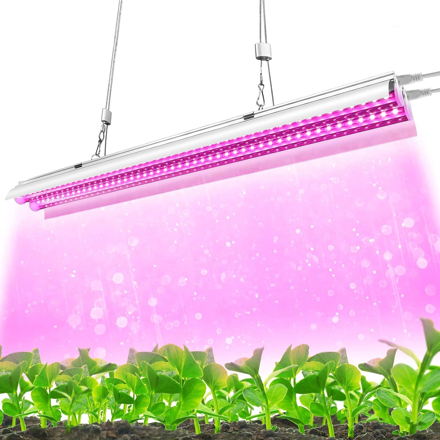 4ft T5 LED Grow Light with red and white spectrum

60W dual spectrum LED grow bar for hydroponics

Plant seedling light for indoor greenhouse use

Hanging grow light for vertical farming setup

T5 LED grow lamp for seedlings and leafy greens
