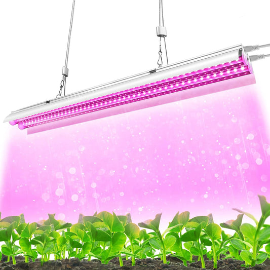 4ft T5 LED Grow Light with red and white spectrum

60W dual spectrum LED grow bar for hydroponics

Plant seedling light for indoor greenhouse use

Hanging grow light for vertical farming setup

T5 LED grow lamp for seedlings and leafy greens