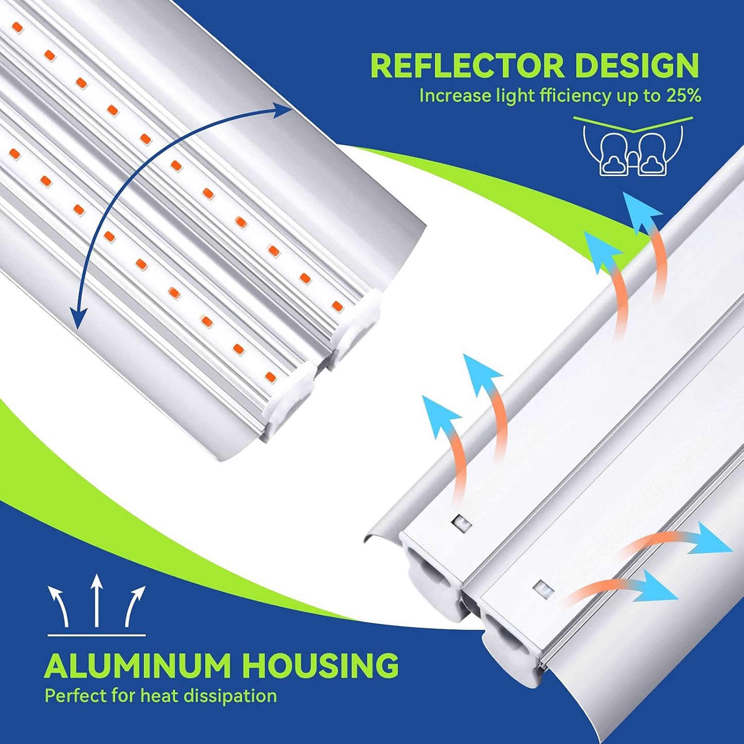4ft T5 LED Grow Light with red and white spectrum

60W dual spectrum LED grow bar for hydroponics

Plant seedling light for indoor greenhouse use

Hanging grow light for vertical farming setup

T5 LED grow lamp for seedlings and leafy greens