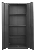 New 4 - Layer Double Wide Lockable Metal Garage Storage Cabinet – Heavy - Duty Tool Organizer with Shelves 1010536 - with | Sold by Uncle Wiener's Wholesale