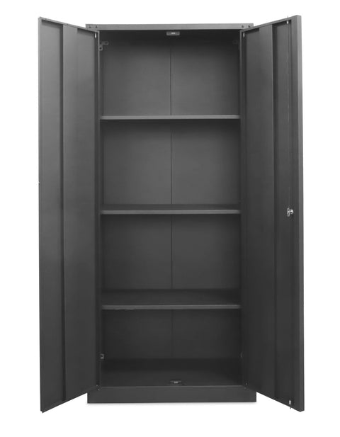 New 4 - Layer Double Wide Lockable Metal Garage Storage Cabinet – Heavy - Duty Tool Organizer with Shelves 1010536 - with | Sold by Uncle Wiener's Wholesale