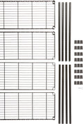 New 4 - Layer Wire Storage Shelf with Adjustable Shelves & Heavy Duty Load – Black | SKU: WS645 - with | Sold by Uncle Wiener's Wholesale