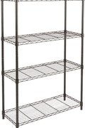 New 4 - Layer Wire Storage Shelf with Adjustable Shelves & Heavy Duty Load – Black | SKU: WS645 - with | Sold by Uncle Wiener's Wholesale