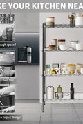 NEW 4 Level Black Metal Storage Shelf AMHWS499 - with | Sold by Uncle Wiener's Wholesale