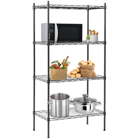 NEW 4 Level Black Metal Storage Shelf AMHWS499 - with | Sold by Uncle Wiener's Wholesale