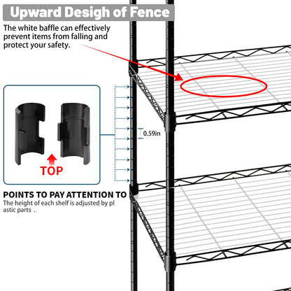 NEW 4 Level Black Metal Storage Shelf AMHWS499 - with | Sold by Uncle Wiener's Wholesale