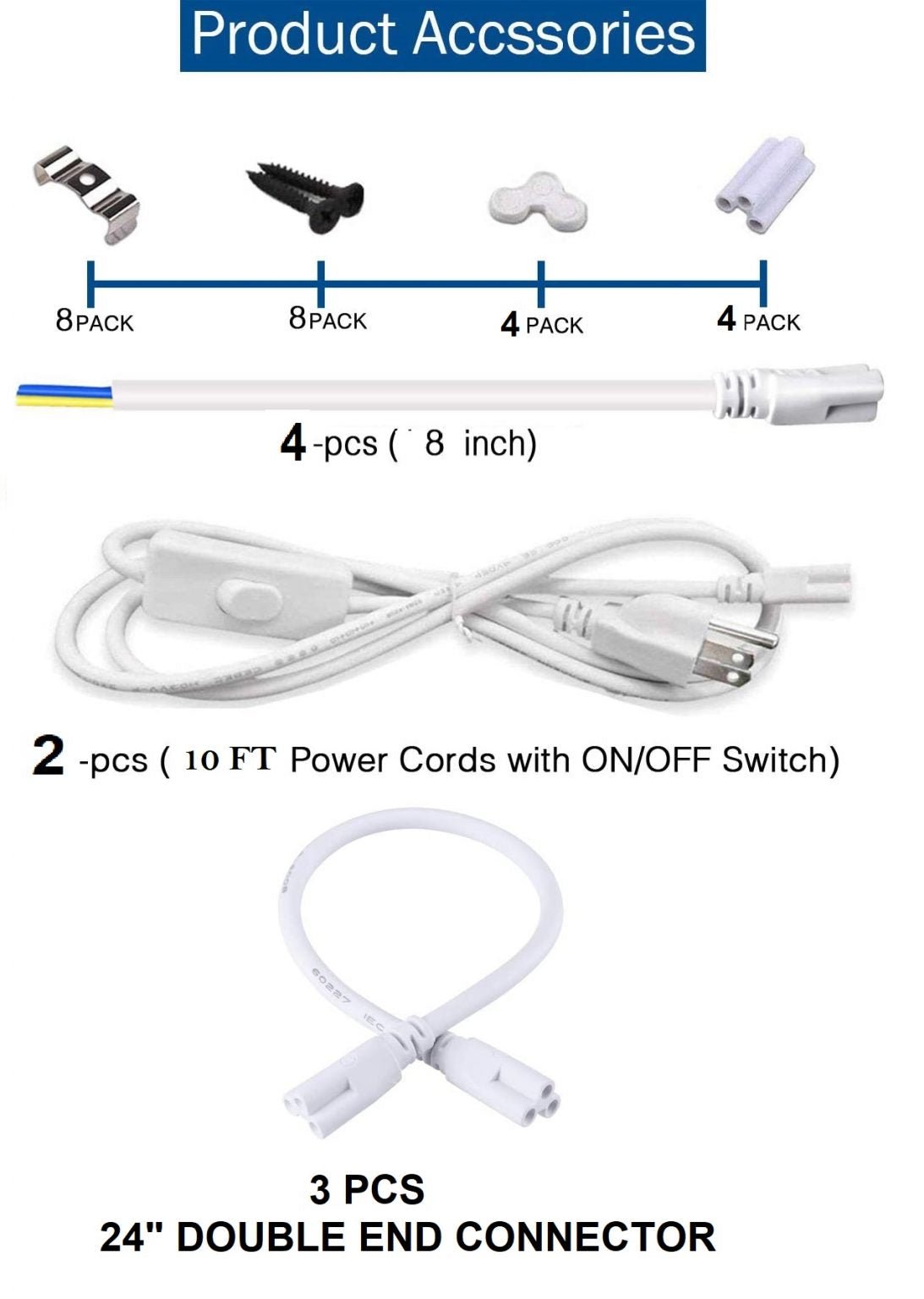 New 4 PCS 40W T5 2ft Linkable Integrated LED Tube Lights ��� Energy Efficient Lighting Set 40623T - with | Sold by Uncle Wiener's Who