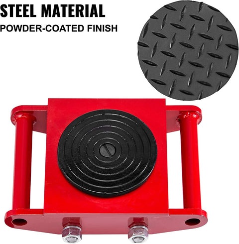 6-Ton Machinery Mover Skates Set of 4 – Red
Heavy-Duty Equipment Moving Rollers – 13,200 lbs
Industrial Machine Roller Skates with Non-Slip Pad
Side View of 6-Ton Equipment Movers with Wheels
Machinery Mover Skates – Full Set Display