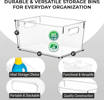 4-piece clear plastic pantry storage bin set with handles
Stackable BPA-free kitchen organizer bins
Clear food-safe plastic bins for fridge and pantry
Multipurpose storage containers for home use
Durable clear plastic storage bins for bathroom or office