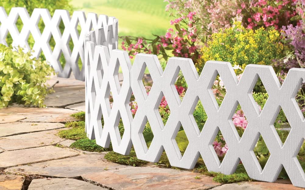 NEW 4 Pcs Outdoor Flexible Garden Edging Border 517918 – Decorative Lattice Fence Panels - with | Sold by Uncle Wiener's Wholesale