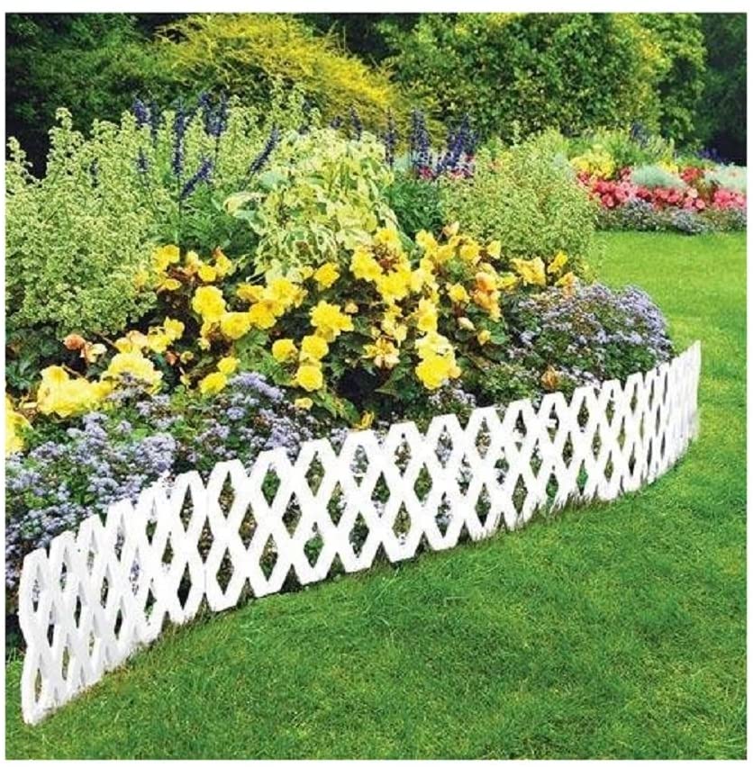 NEW 4 Pcs Outdoor Flexible Garden Edging Border 517918 – Decorative Lattice Fence Panels - with | Sold by Uncle Wiener's Wholesale