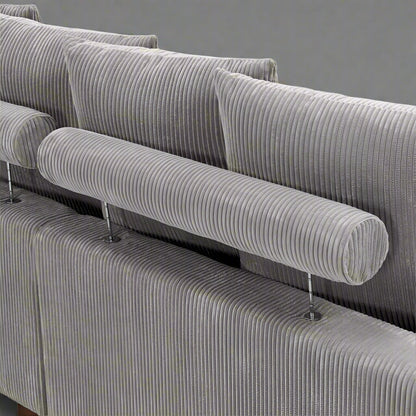 4-Piece Corduroy Sectional Sofa in Dark Gray with Reversible Chaise

Light Gray Corduroy Sectional Sofa – Compact Modern Design

Corner Sectional Sofa with Plush Ribbed Upholstery

Modern 4-Piece Sofa Set with Reversible Layout Options

Living Room Sofa Set – Medium Firm Corduroy Upholstery