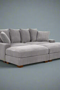 4-Piece Corduroy Sectional Sofa in Dark Gray with Reversible Chaise

Light Gray Corduroy Sectional Sofa – Compact Modern Design

Corner Sectional Sofa with Plush Ribbed Upholstery

Modern 4-Piece Sofa Set with Reversible Layout Options

Living Room Sofa Set – Medium Firm Corduroy Upholstery