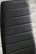 Upholstered Black Dining Chair – Close-Up Cushion Design