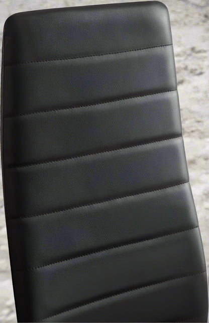 Upholstered Black Dining Chair – Close-Up Cushion Design