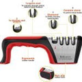 4-Stage Manual Knife Sharpener Tool for Kitchen – Compatible with Straight and Serrated Blades