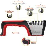4-Stage Manual Knife Sharpener Tool for Kitchen – Compatible with Straight and Serrated Blades