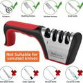 4-Stage Manual Knife Sharpener Tool for Kitchen – Compatible with Straight and Serrated Blades