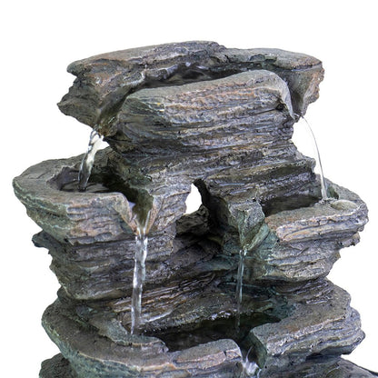 NEW 4 - Stream Resin Tabletop Water Fountain – Decorative Indoor Relaxing Water Feature 190511 - with | Sold by Uncle Wiener's Wholesale