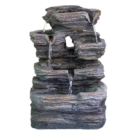 NEW 4 - Stream Resin Tabletop Water Fountain – Decorative Indoor Relaxing Water Feature 190511 - with | Sold by Uncle Wiener's Wholesale
