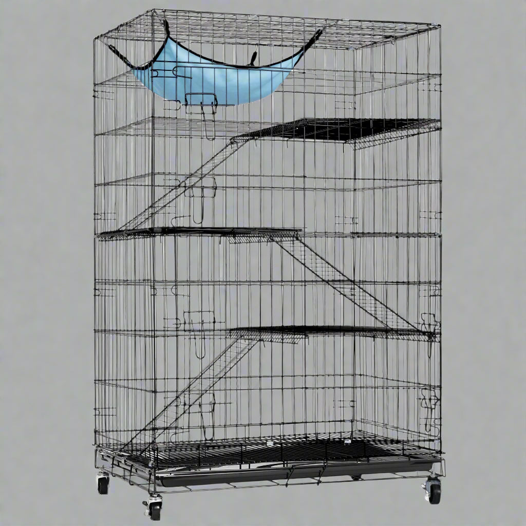 NEW 4 TIER 48 IN CAT CAGE KENa4-Tier Indoor Cat Cage Playpen with Hammock – Full View

Metal Cat Enclosure with Platforms and Ladders – Side View

Spacious Cat Kennel Enclosure – Door Open

Indoor Metal Cat Playpen for Multiple Cats – Foldable Frame

Large Cat Cage with Accessories – Setup ViewNEL PLAY PEN - with | Sold by Uncle Wiener's Wholesale