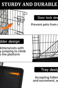 4-Tier Indoor Cat Cage Playpen with Hammock – Full View

Metal Cat Enclosure with Platforms and Ladders – Side View

Spacious Cat Kennel Enclosure – Door Open

Indoor Metal Cat Playpen for Multiple Cats – Foldable Frame

Large Cat Cage with Accessories – Setup View