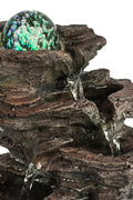 New 4 - Tier Cascading Rock Water Fountain – Tabletop Indoor Zen Decor with LED Light CA190508 - with | Sold by Uncle Wiener's Wholesale