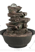 New 4 - Tier Cascading Rock Water Fountain – Tabletop Indoor Zen Decor with LED Light CA190508 - with | Sold by Uncle Wiener's Wholesale