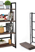 New 4 - Tier Industrial Folding Bookshelf ��� Space - Saving Metal Book Shelf for Home & Office Storage 427911 - with | Sold by Uncle Wiener's Who