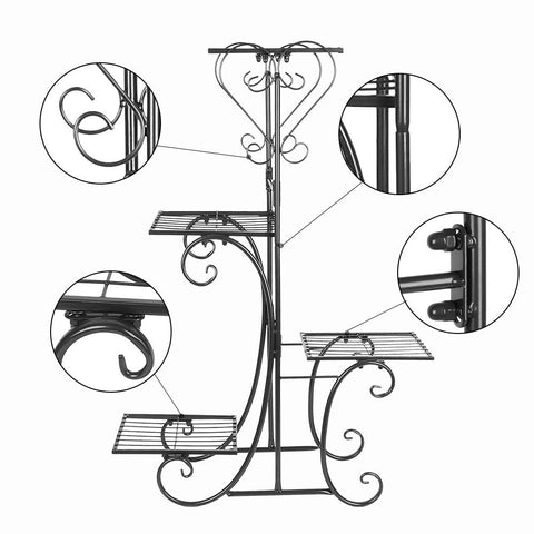 New 4 Tier Metal Flower Holder – Indoor Plant Stand for Home & Office PL130 - with | Sold by Uncle Wiener's Wholesale