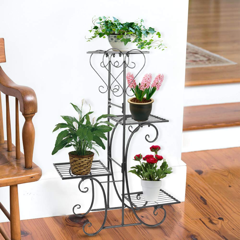 New 4 Tier Metal Flower Holder – Indoor Plant Stand for Home & Office PL130 - with | Sold by Uncle Wiener's Wholesale