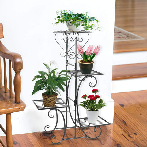 New 4 Tier Metal Flower Holder – Indoor Plant Stand for Home & Office PL130 - with | Sold by Uncle Wiener's Wholesale