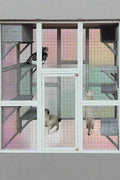 4-tier outdoor wooden catio with nesting boxes and waterproof roof

